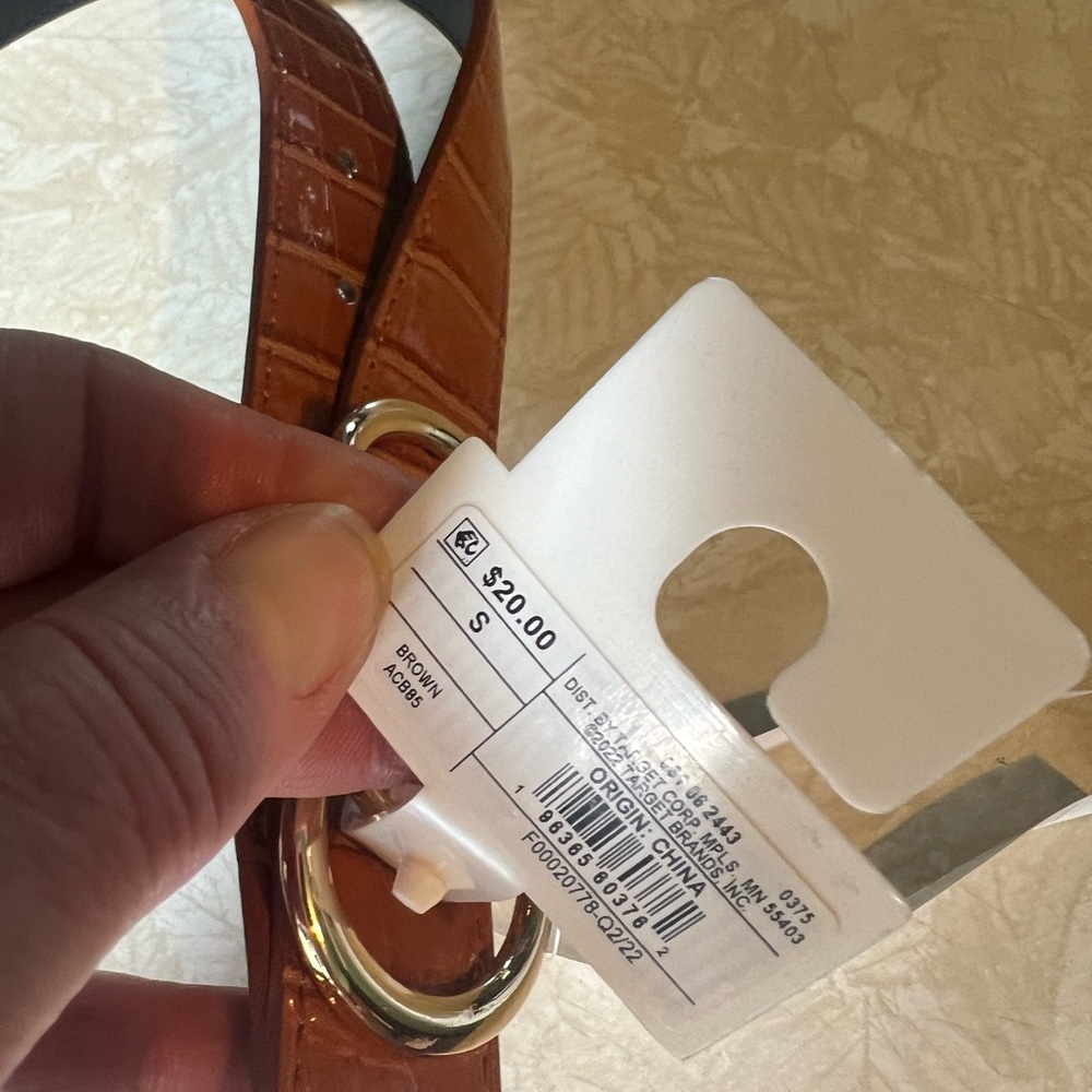 NWT Women's Belt Gold Tone Hoop Trio Buckle Size Small - Picture 2 of 4